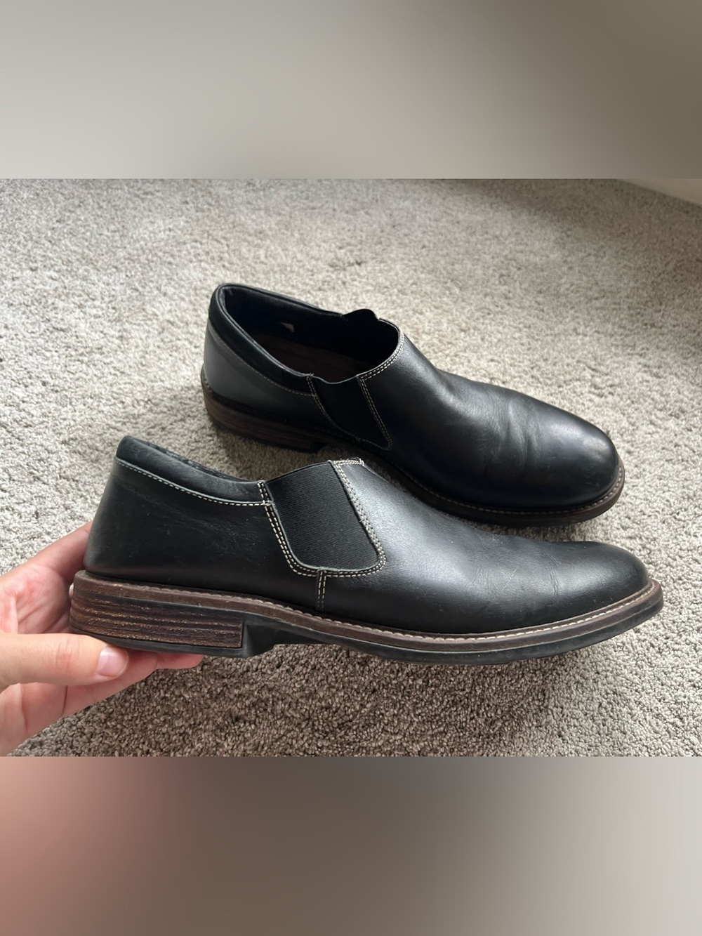 NAOT Director Menโs Size 46 Black Leather Slip On Loafer Shoes Oxfords